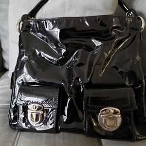 Marc Jacobs black patent leather handbag